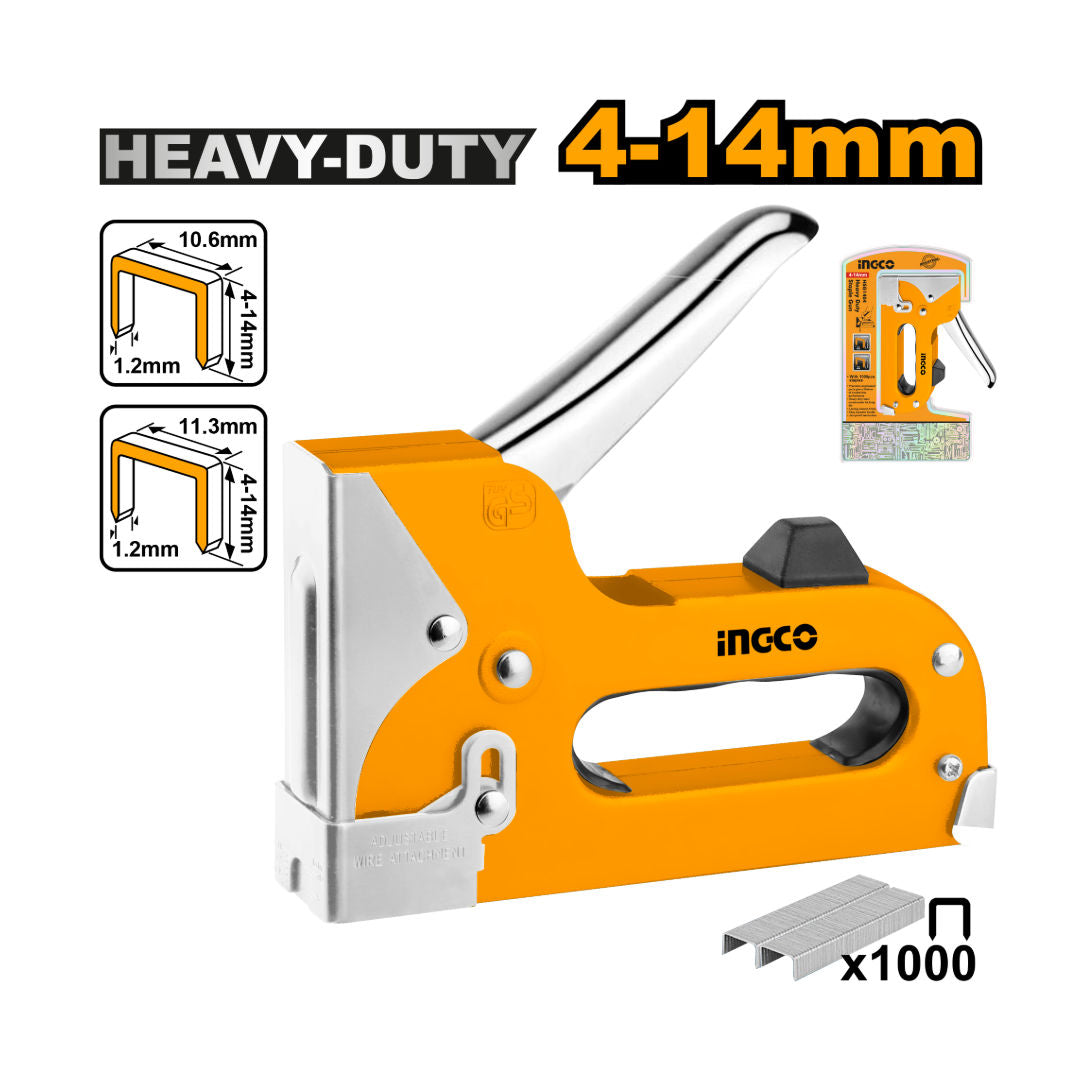 INGCO Heavy Duty Staple Gun Length, 1000staples