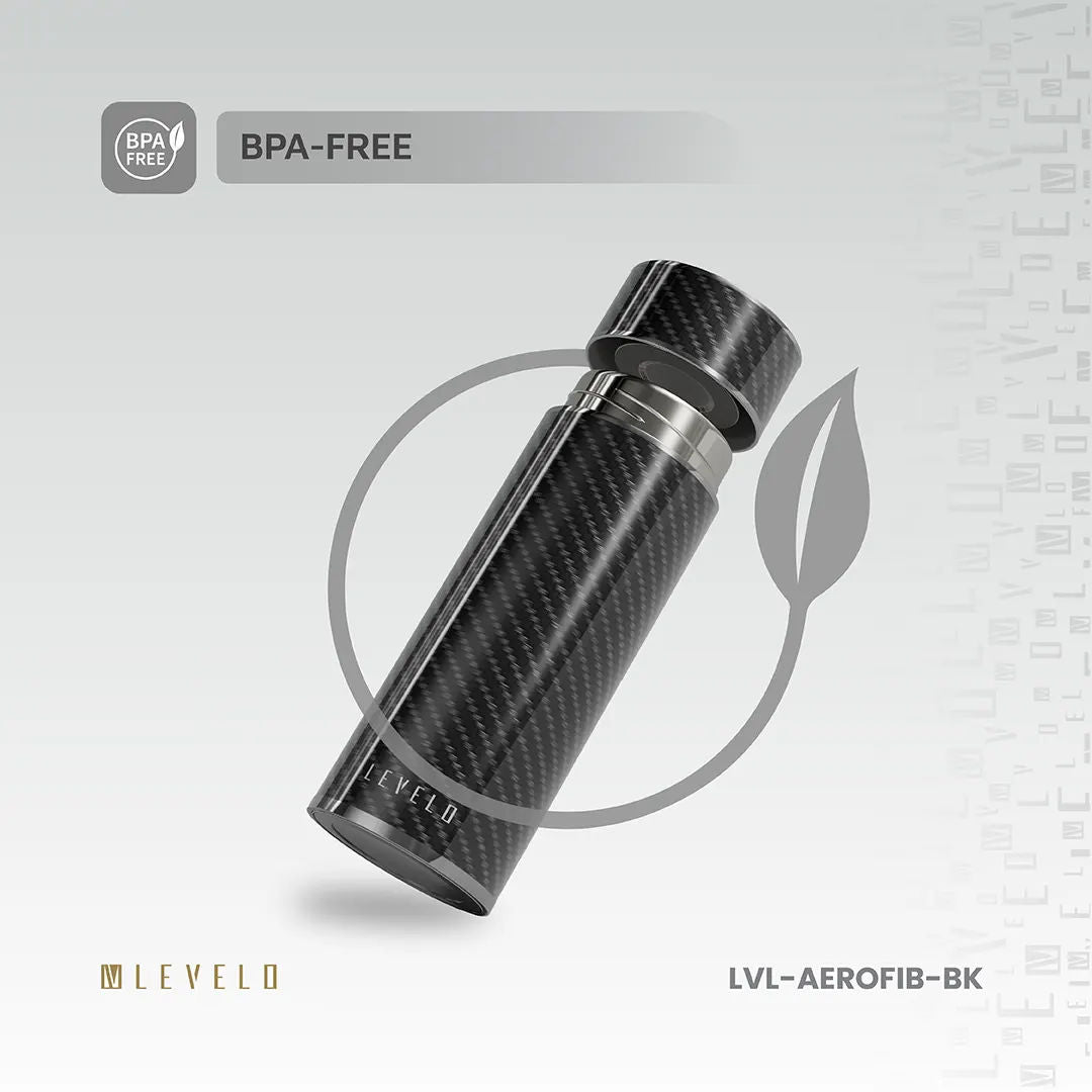 Levelo AeroFiber 350ML Carbon Fiber Bottle, Black