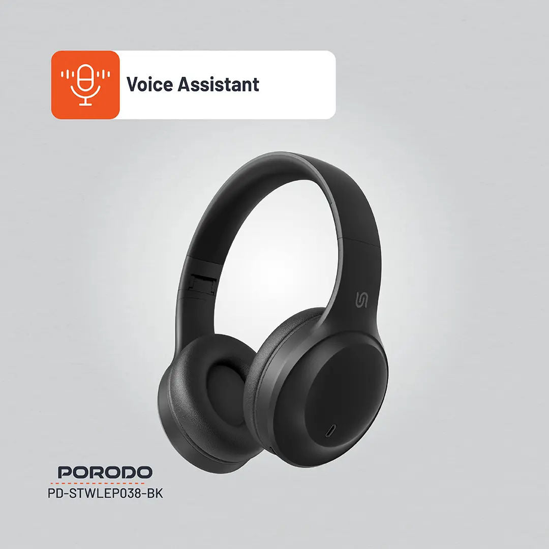 Porodo Soundtec Primo Wireless ENC Headphone , Black