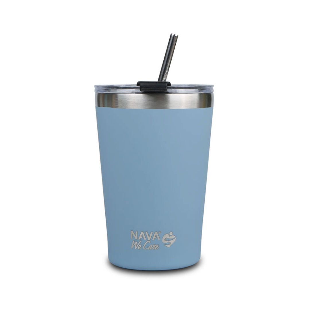 Nava Stainless Steel Insulated Travel Mug With Straw We Care