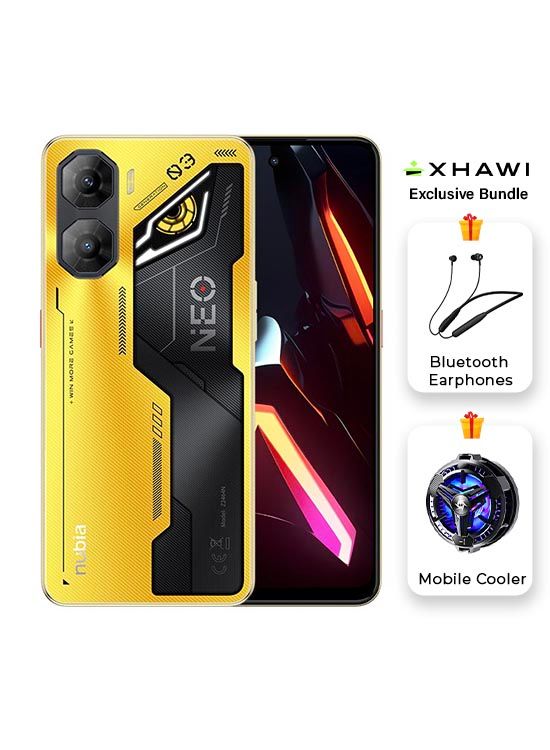 ZTE Nubia Neo 3 5G Titanium Gold (8 جيجابايت + 12 جيجابايت | 256 جيجابايت) – باقة حصرية من Xhawi (مبرد + طوق عنق)