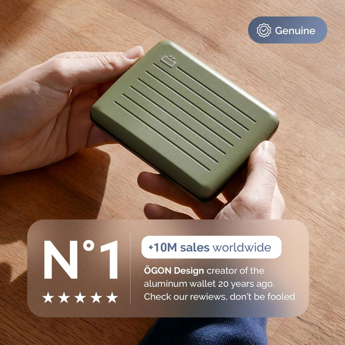 Ogon Aluminum Wallet Large Case V2, Cactus Green