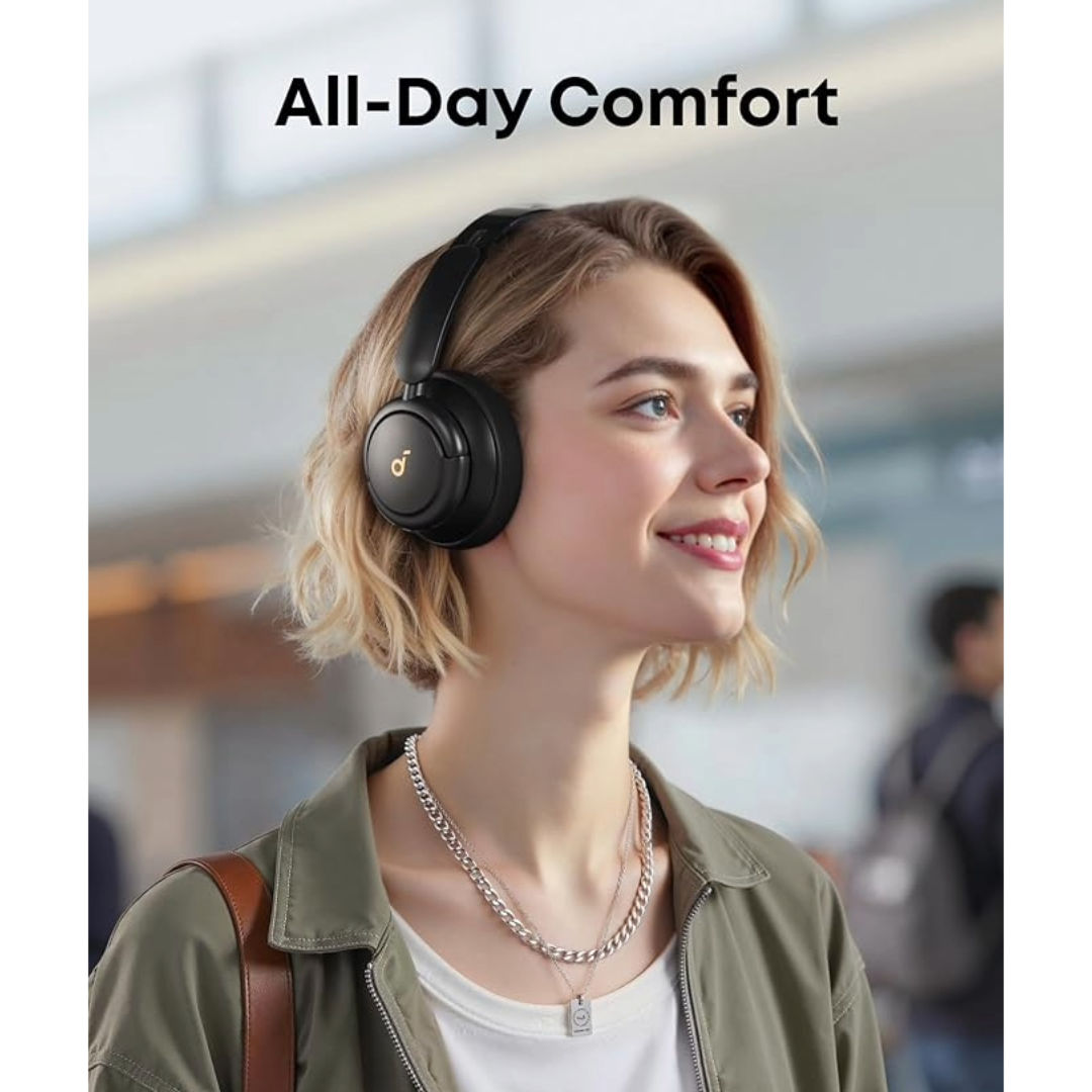 سماعات Anker Soundcore Life Q30 اللاسلكية، تقنية ANC الهجينة، صوت عالي الدقة، مدة تشغيل تصل إلى 60 ساعة، لون أزرق