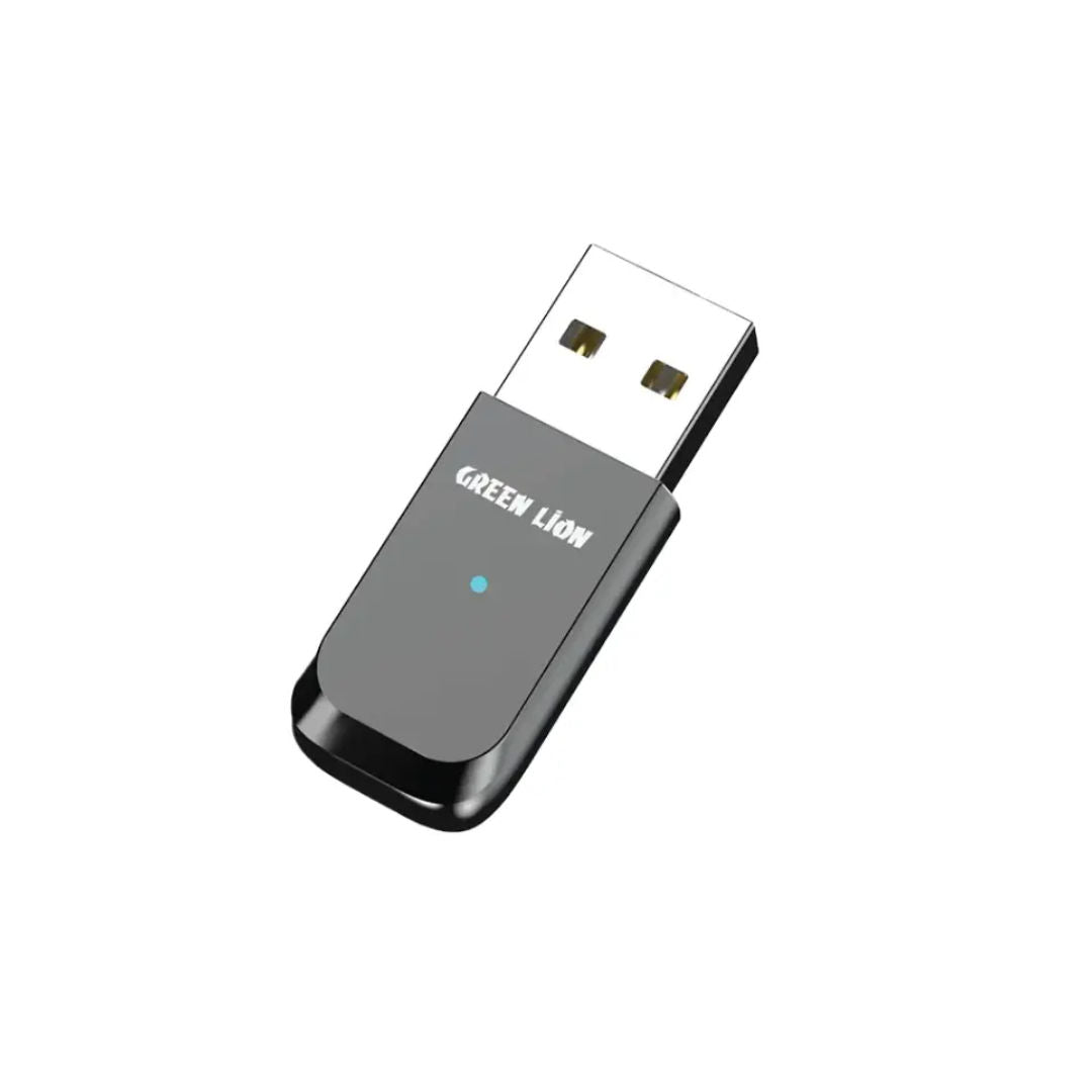 Green Lion USB Bluetooth Adapter V5.3, Zinc Alloy Shell, Plug & Play, Black