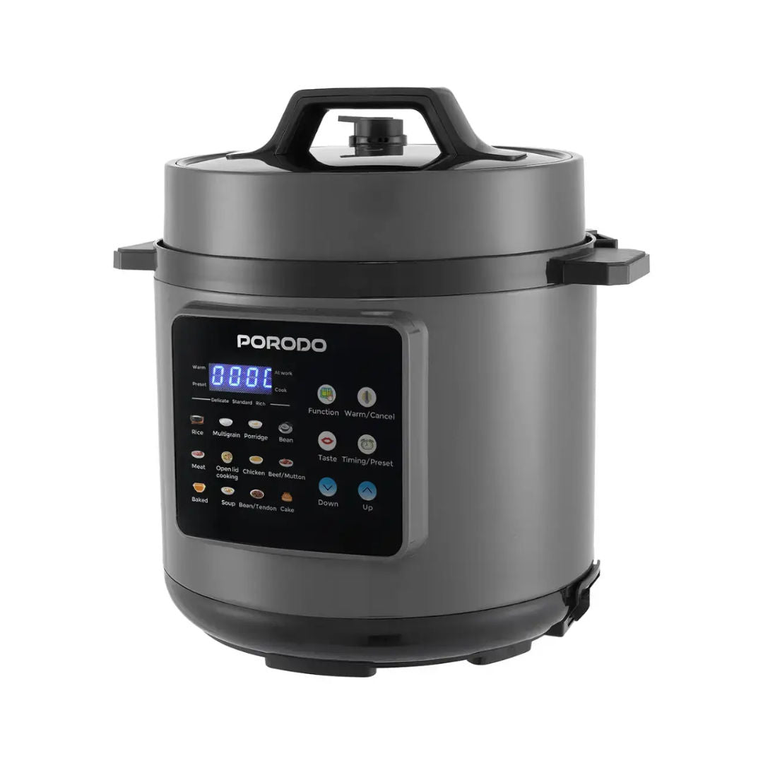 Porodo Lifestyle 1300W Multi-Cuisine Pressure Cooker with High-Quality Material, Gray