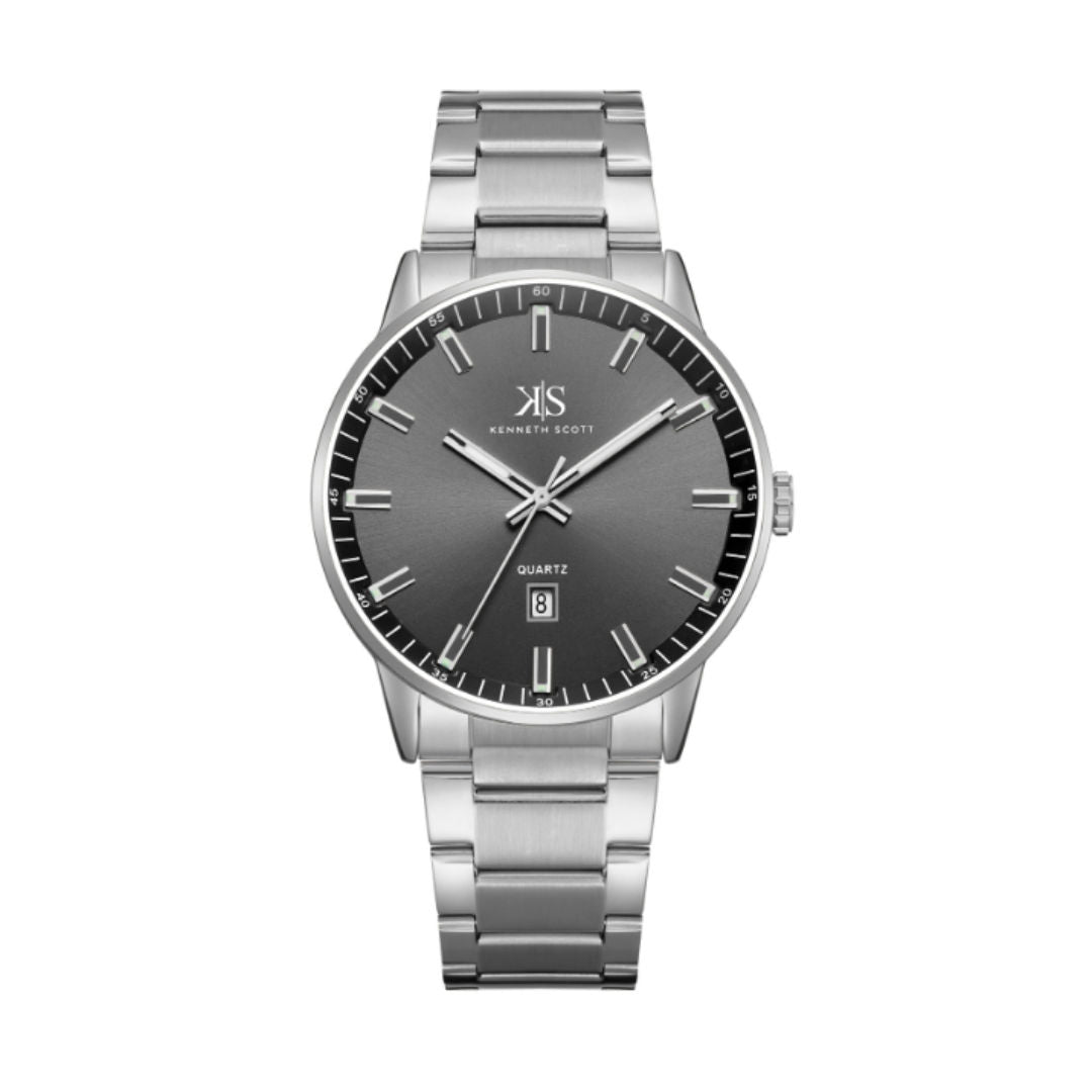 Kenneth Scott Men's Black Dial Analog Watch, K22010 Series