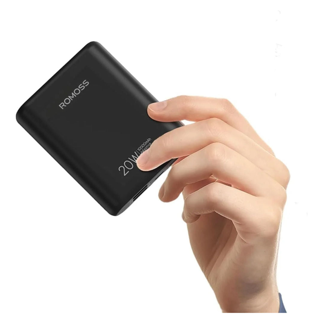 Romoss PCT10 10000mAh Mini Power Bank, PD 20W Fast Charge Portable Charger with 3 Outputs