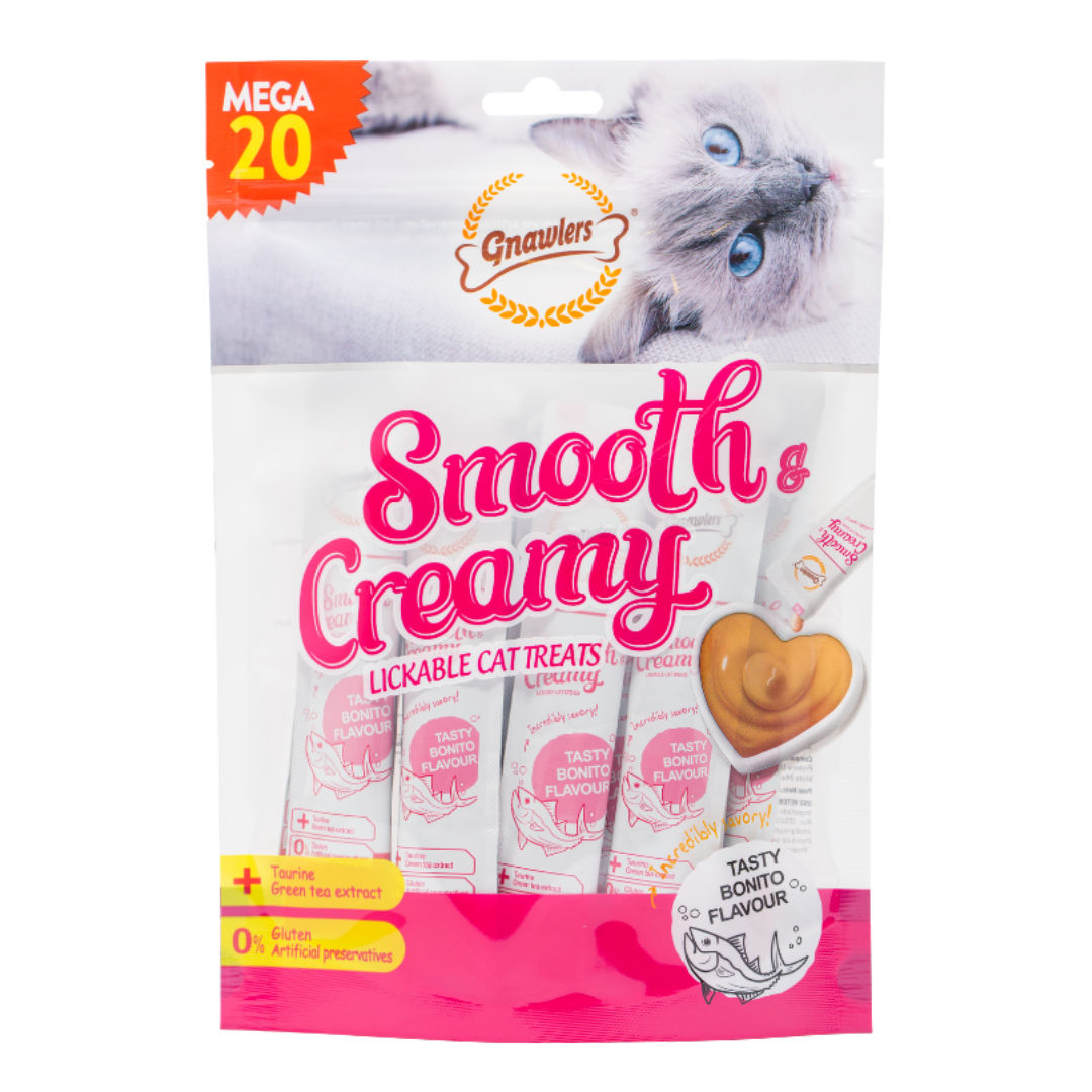 Gnawlers Smooth & Creamy Lickable Cat Treats, 20-Pieces x 15gm