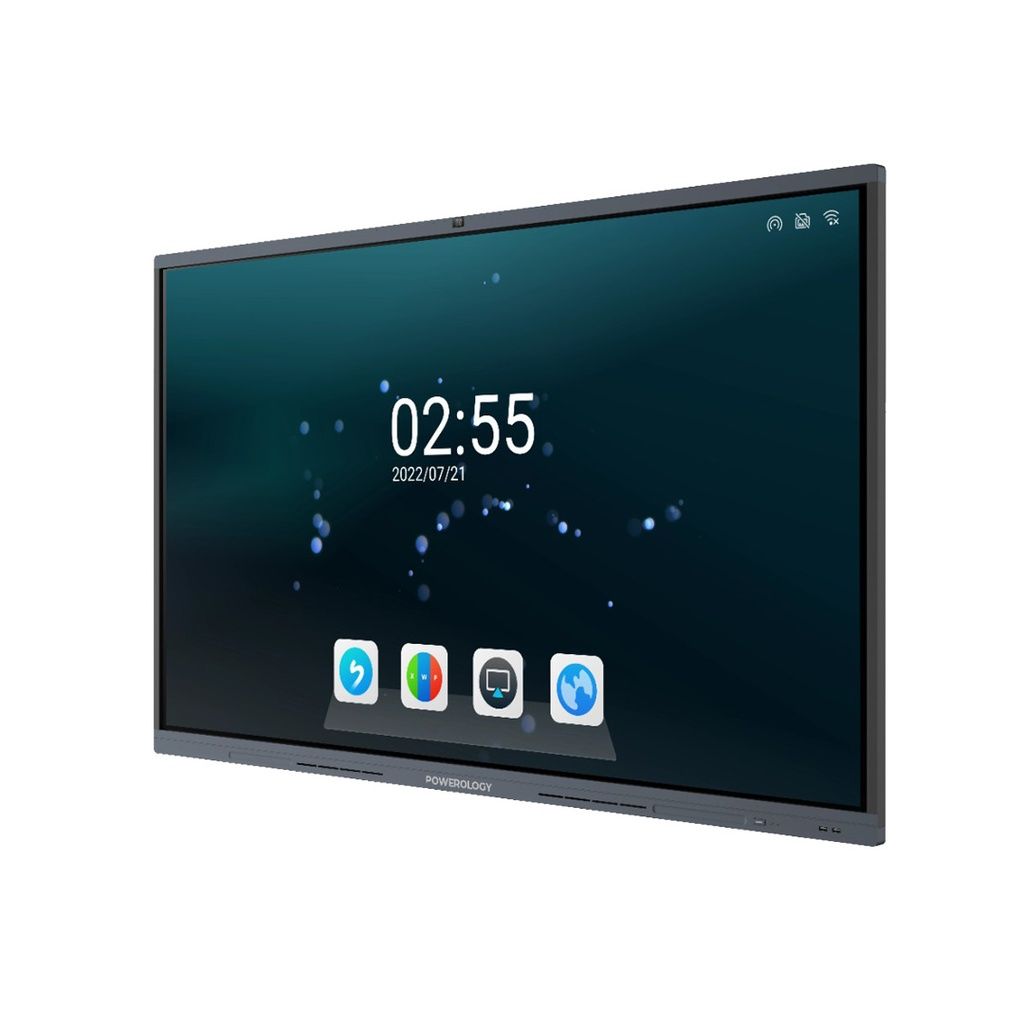 Powerology 65" Interactive Smartboard, Android 11 + Windows 11, 8GB + 128GB, Black