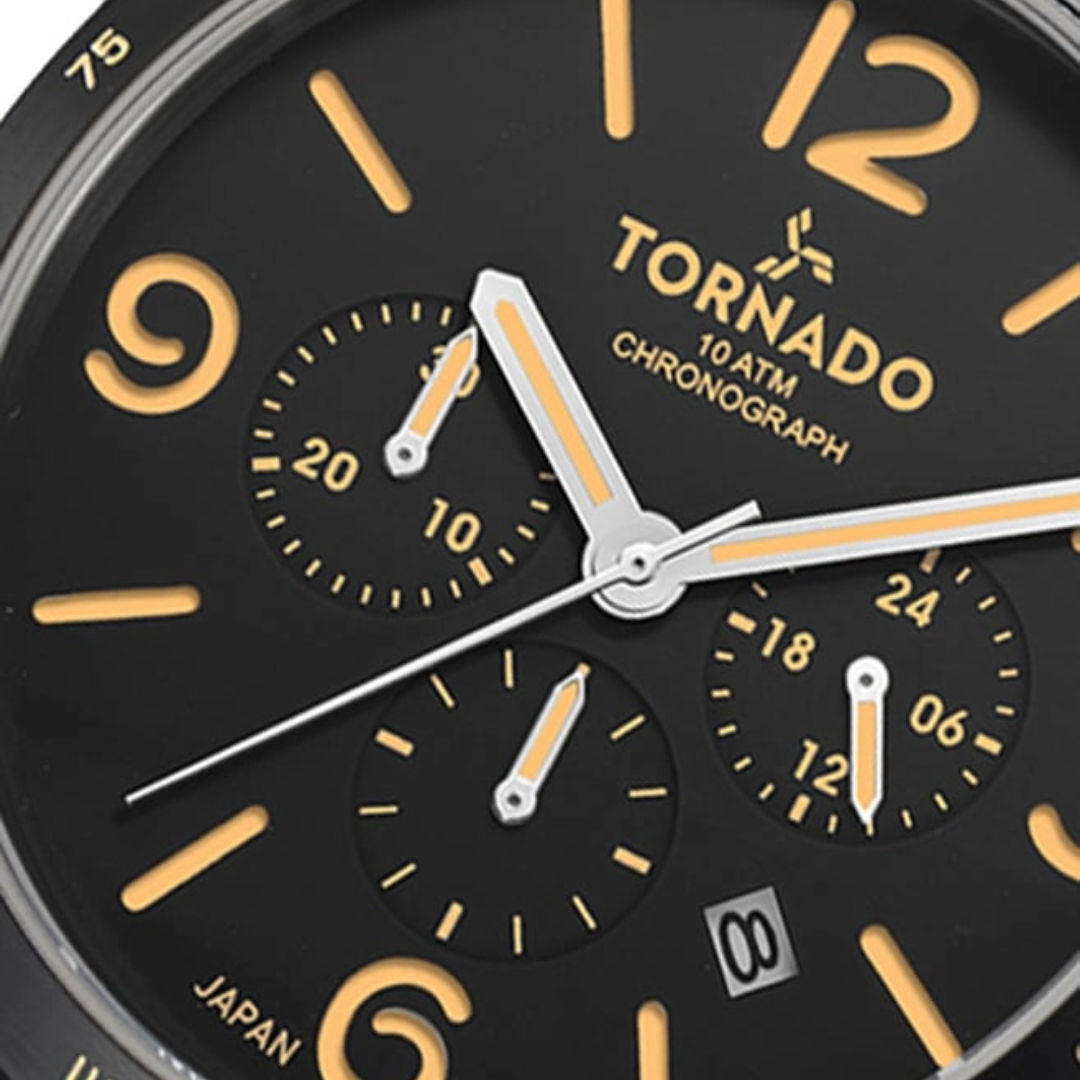 TORNADO Lumina Chronosphere Men's Chronograph Brown Leather Strap Watch