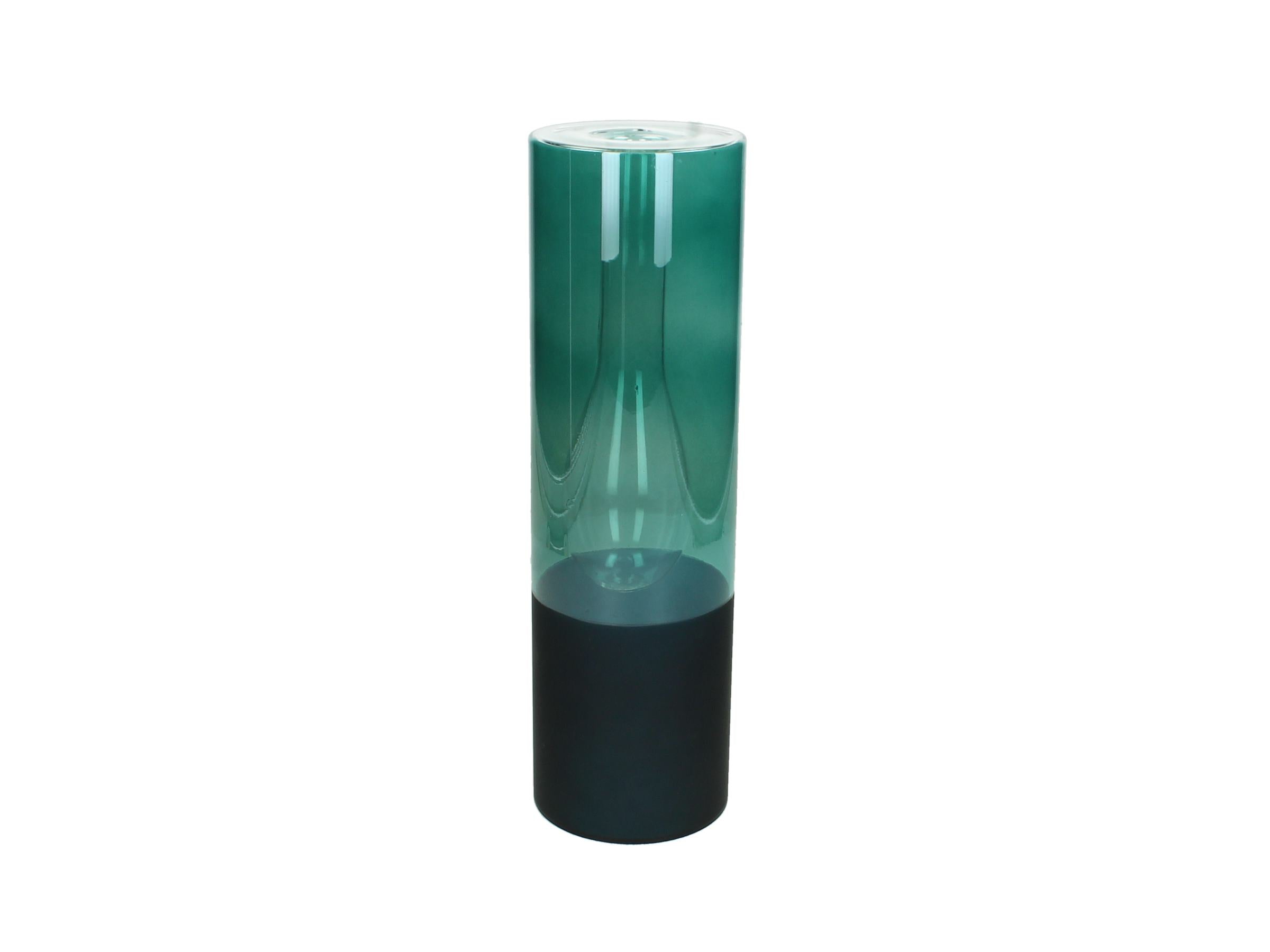 Petrol Toned Glass Vase