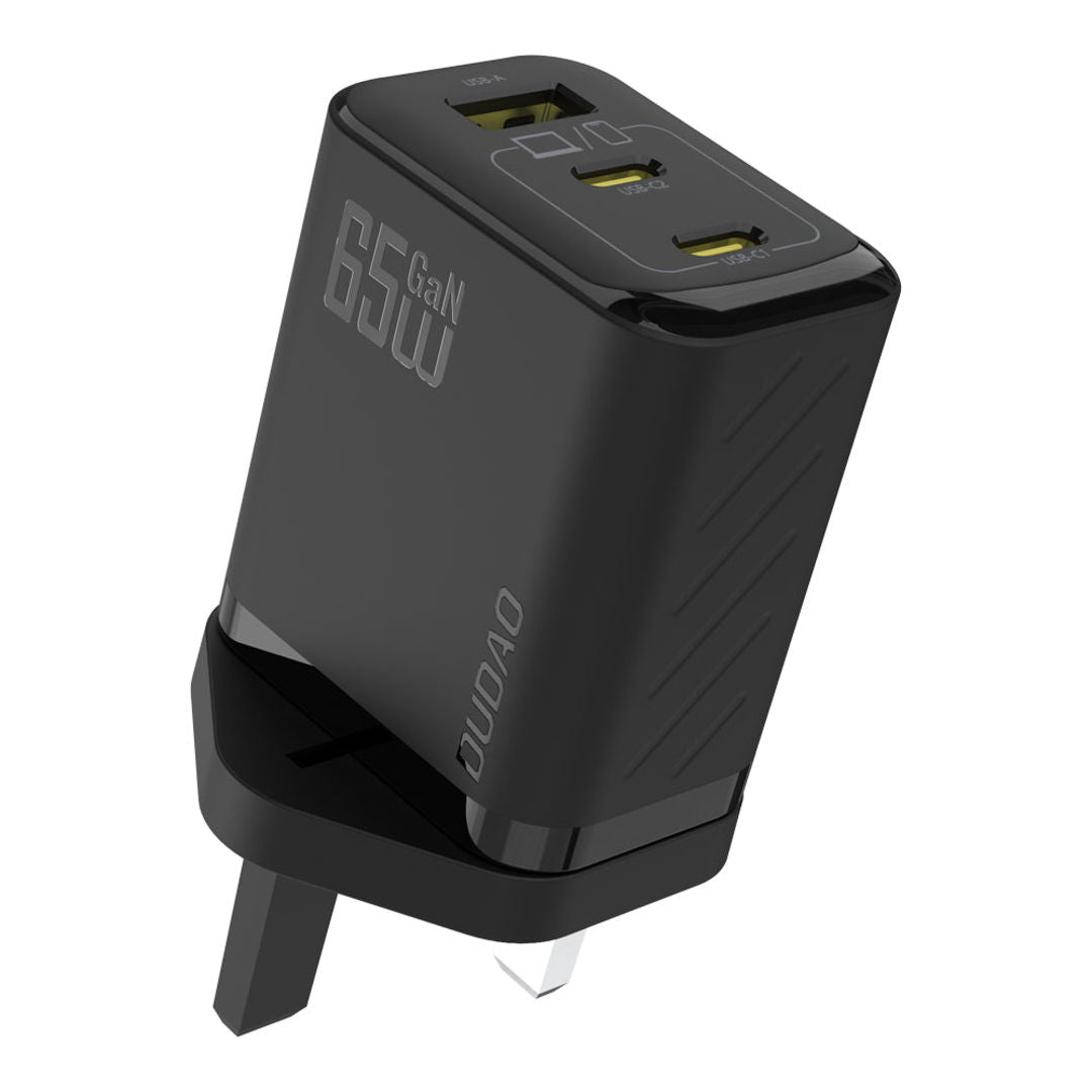 DUDAO A29UK USB-A and 2 USB Type-C Travel GaN Charger, PD65W