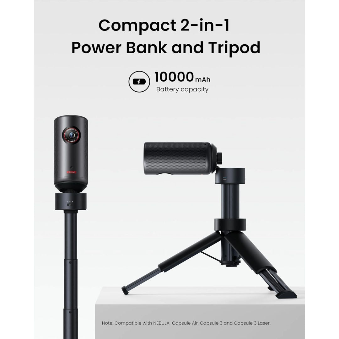 Anker Soundcore Nebula 2-in-1 Capsule Power Bank Tripod, Black, D0731121
