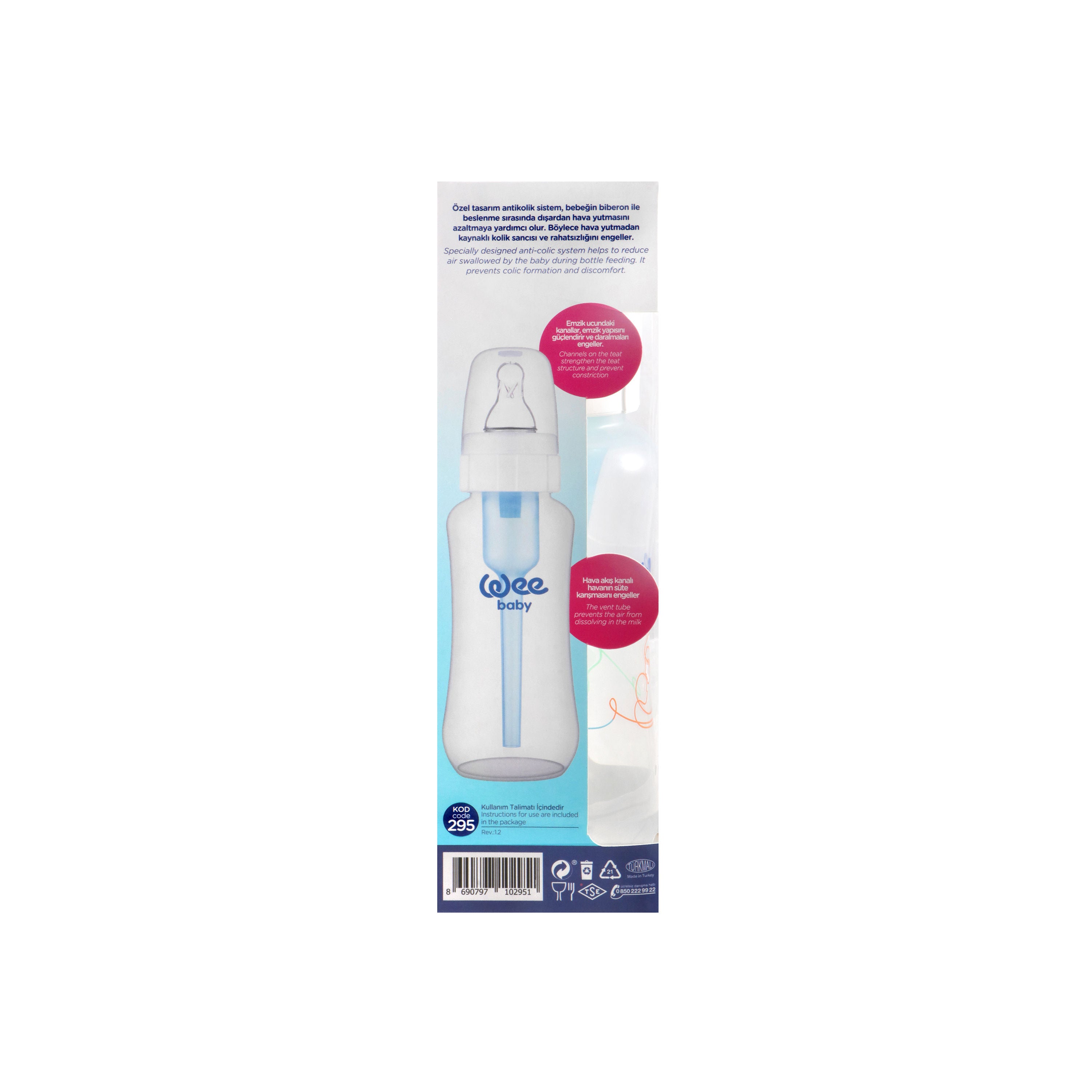 Weebaby Anti-Colic PP Feeding Bottle, 240ml, Model 295