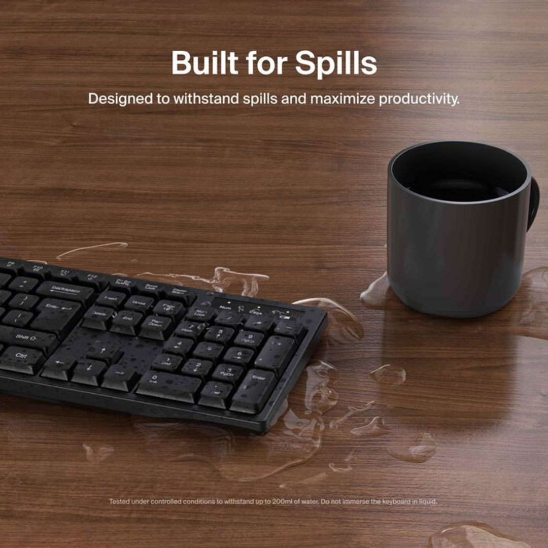 Belkin Connect Pro Wireless Keyboard and Mouse, Arabic English, Black