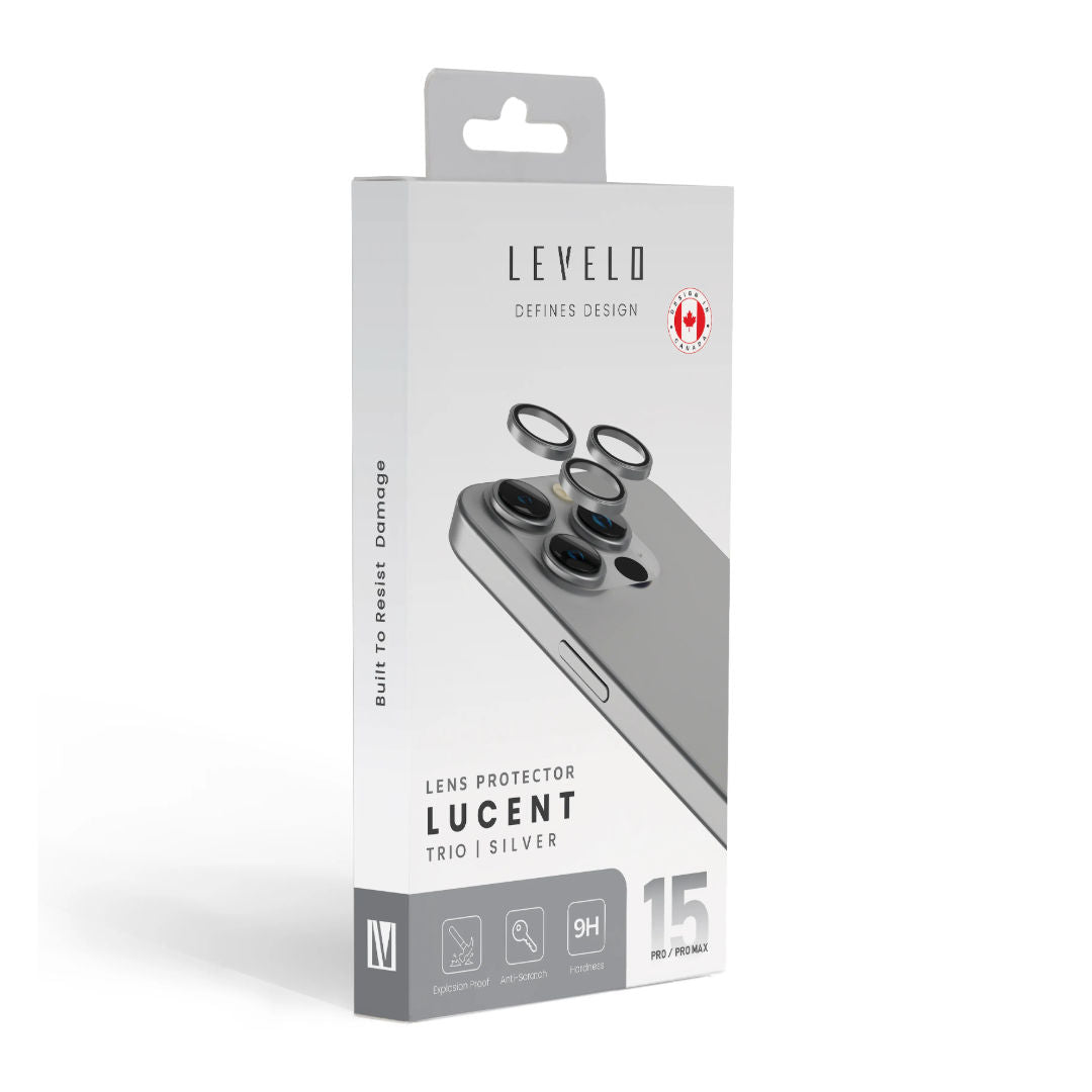 Levelo Lucent Trio 9H Hardness Camera Lens Protector For iPhone 15 Pro & 15 Pro Max, 3 Piece