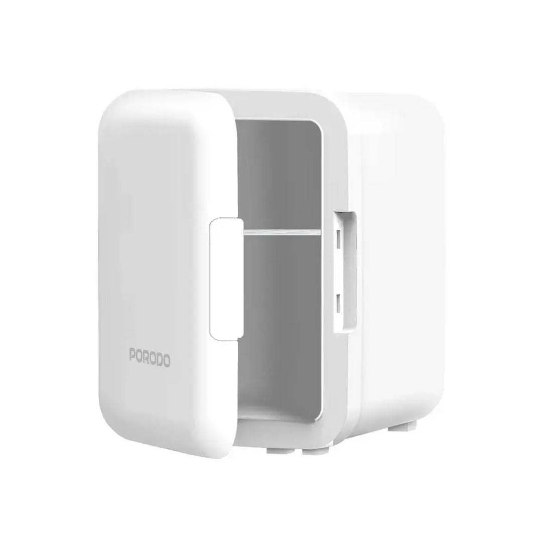 Porodo Lifestyle Echochill 4L Min Cooling Fridge, For Home, Office And Travel, White