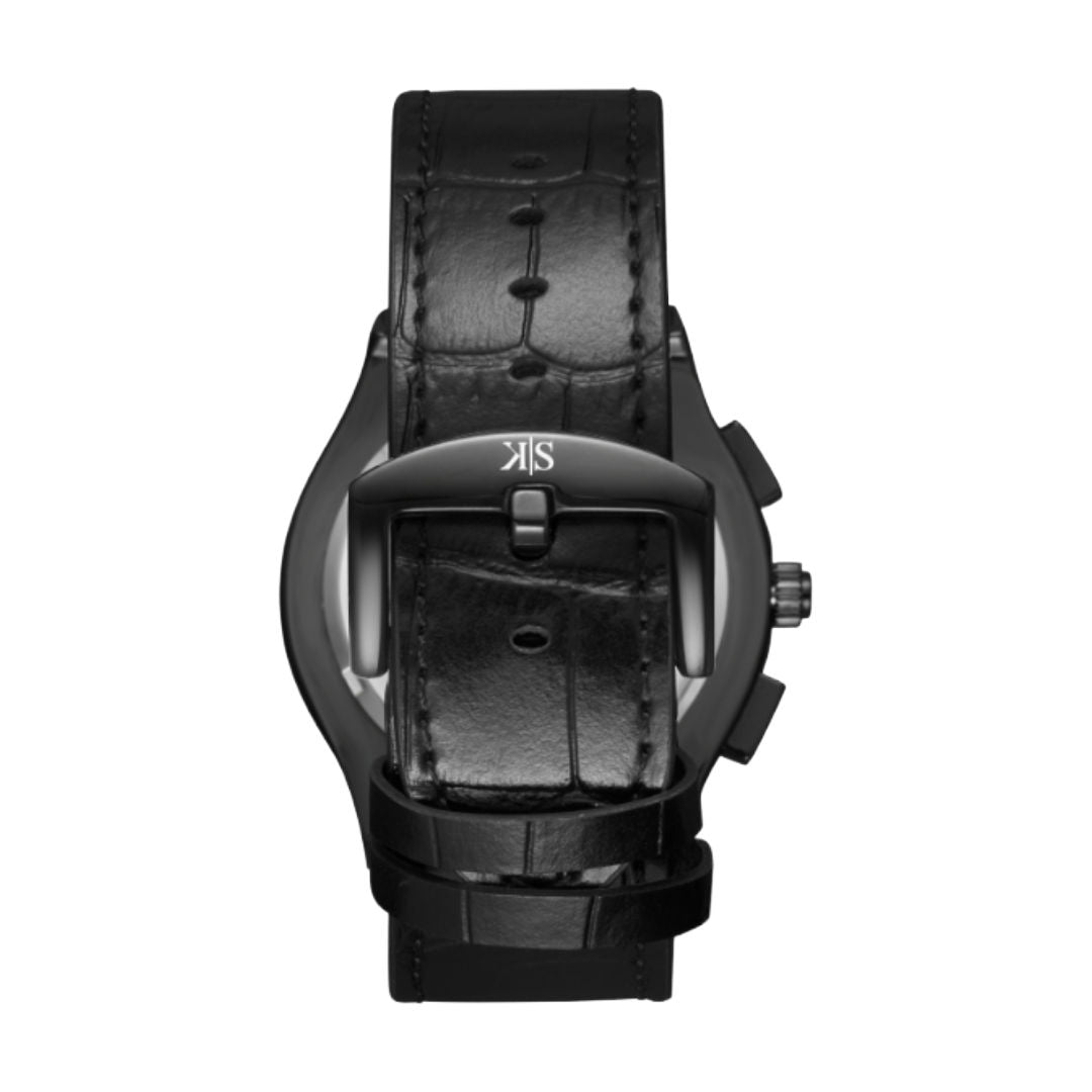 Kenneth Scott Men’s Multi-Function Quartz Watch with Leather Strap, K24115 Series