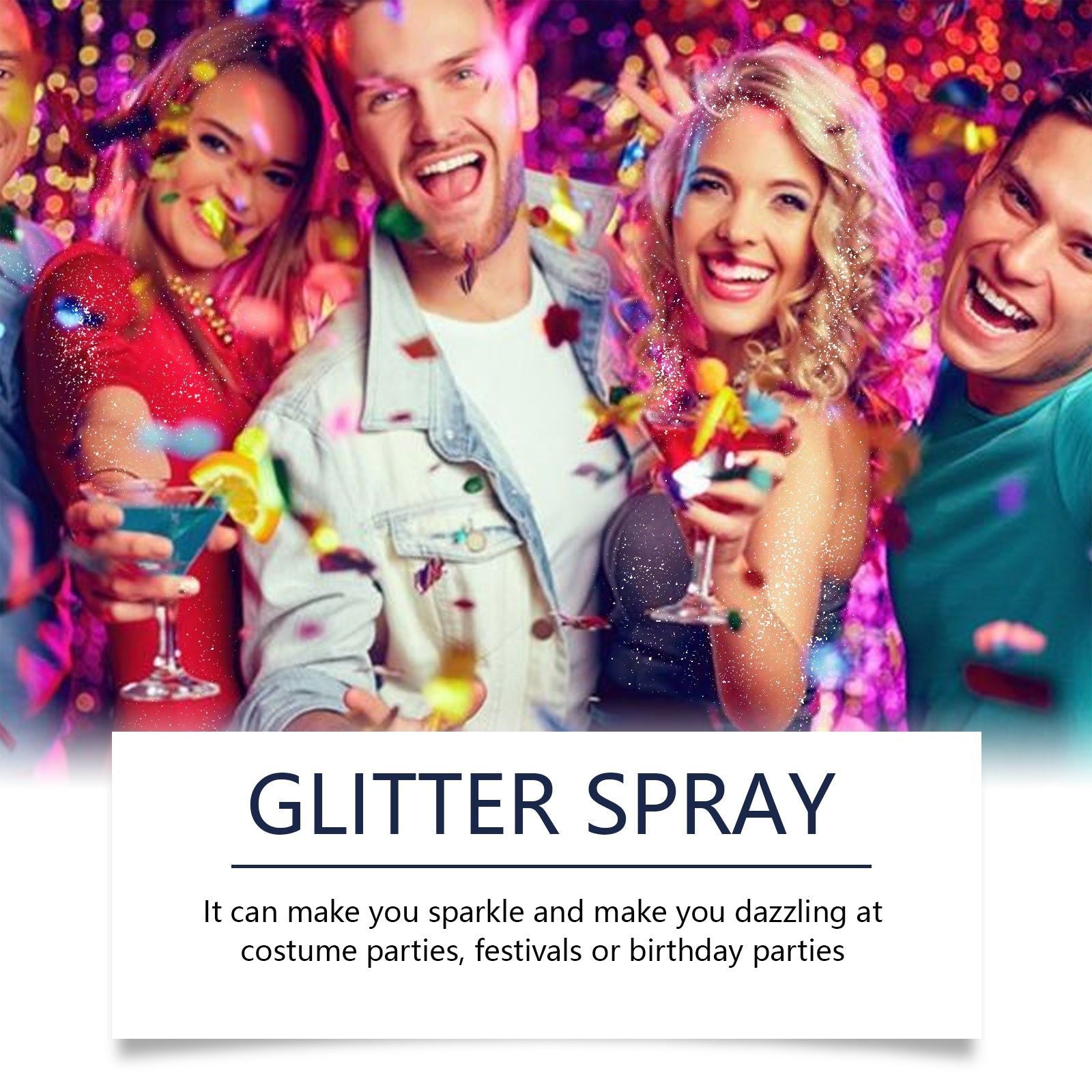 Body Powder Spray, Glitter Highlighter for Face Hair Body, Festival Party Shine ,100ml