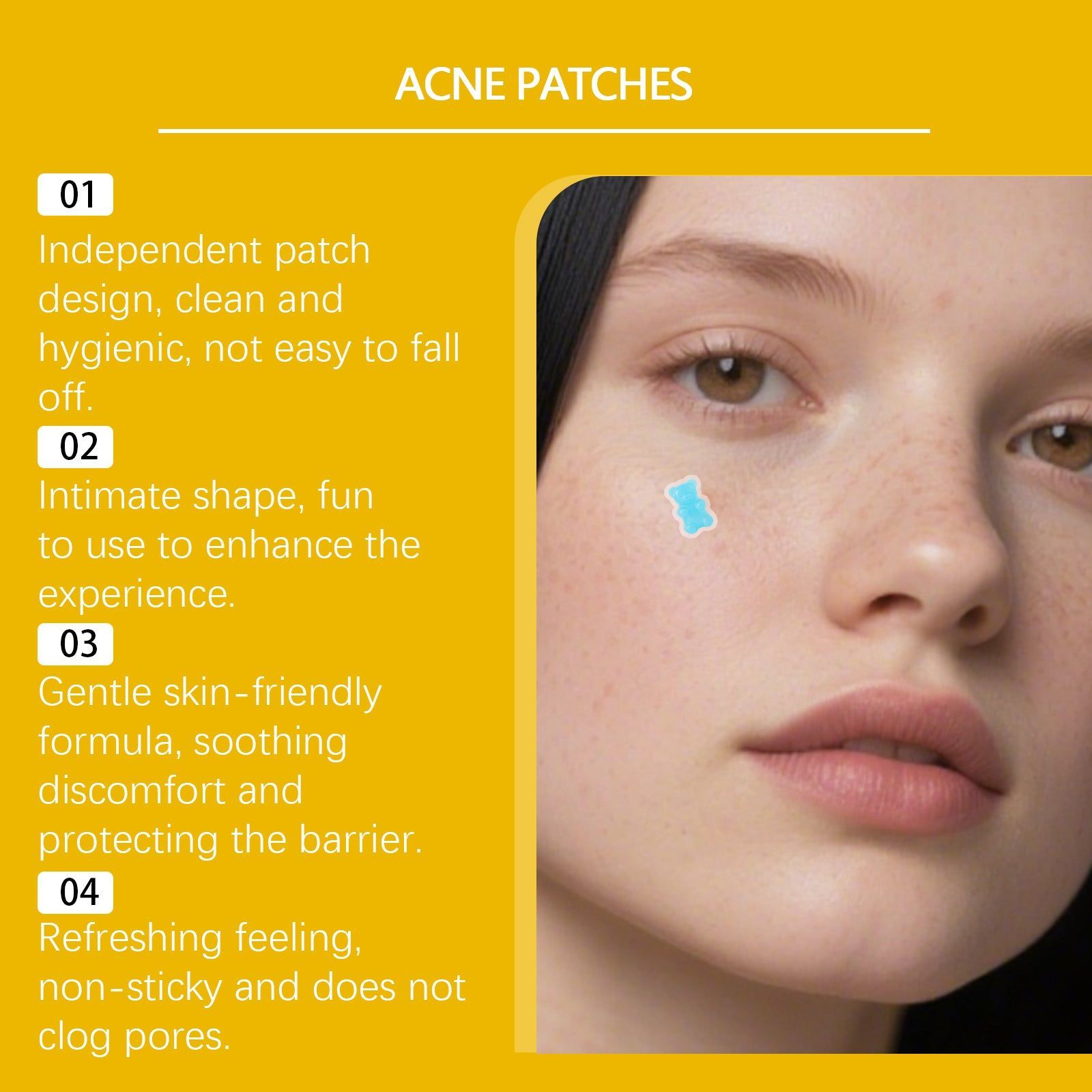 Clear Acne Patch, Skin-Friendly, Breathable, Hydrogel, Pimple Spot Cover ,100patches