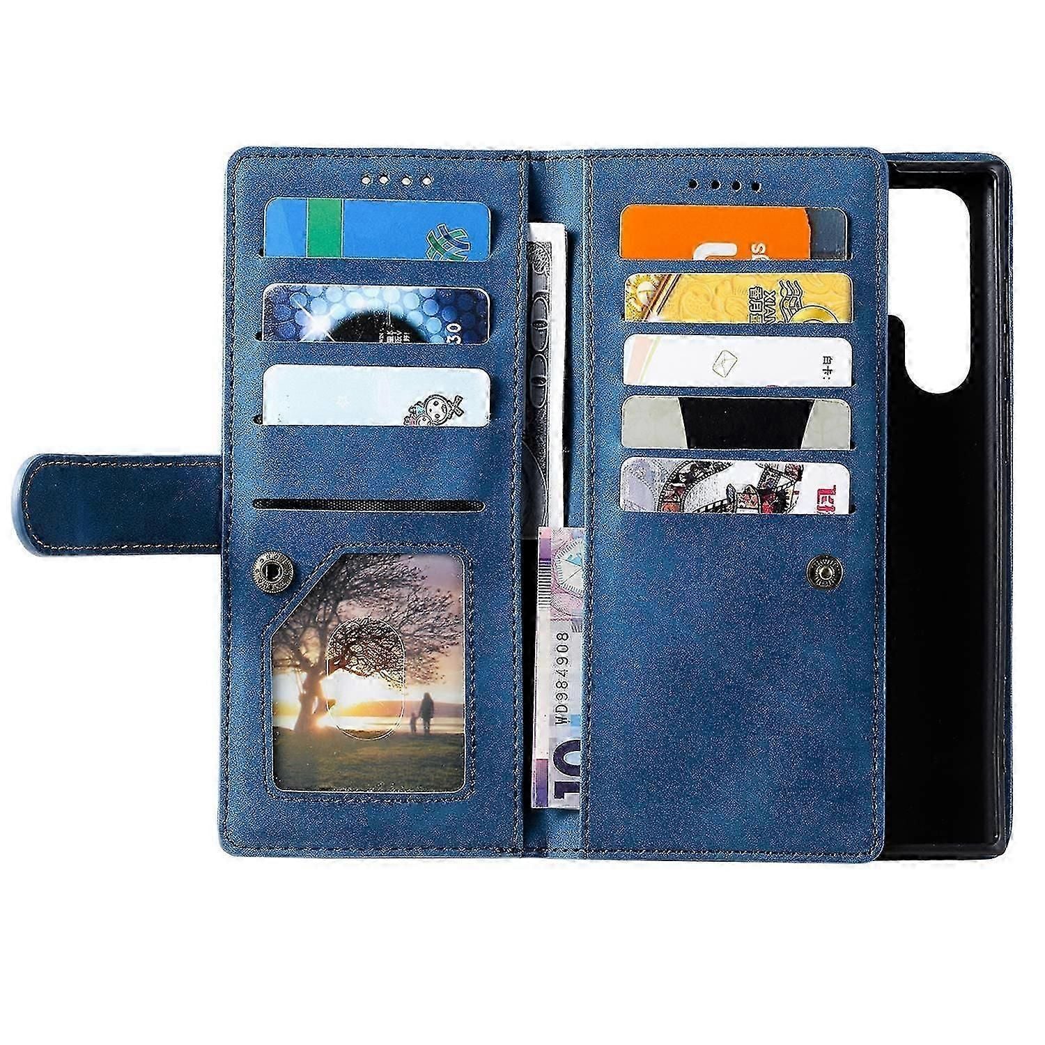 Wallet Case Compatible with Samsung Galaxy S25 Ultra - PU Leather Cover with 9 Card Slots & Magnetic Closure