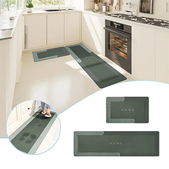 2 Pcs/Set Long Kitchen Waterproof Mats (50x180cm & 50x80cm) - Anti-Slip, Durable Floor Protector