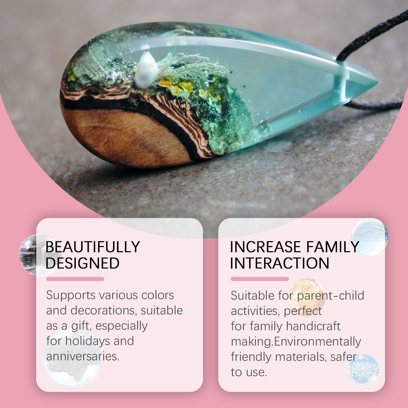 Premium Cast Crystal Clear Epoxy Resin Kit, DIY Jewelry, Art, Decor, Durable, Easy to Use ,1set