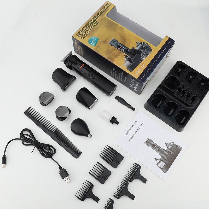 6-in-1 Hair Clipper Grooming Kit