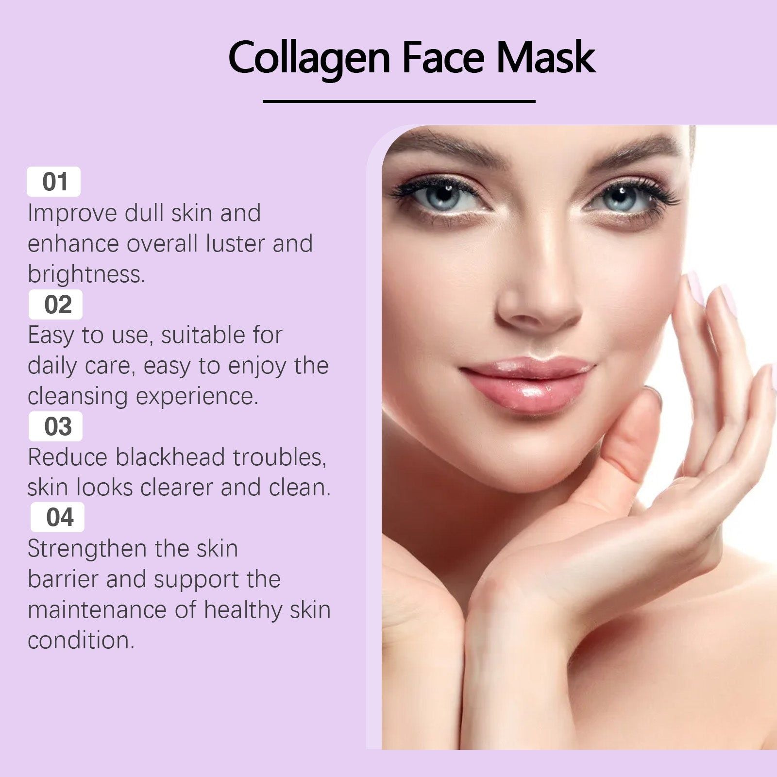 Collagen Peel-Off Mask for Facial Care, Hydrating, Smoothing, Moisturizing ,1 set