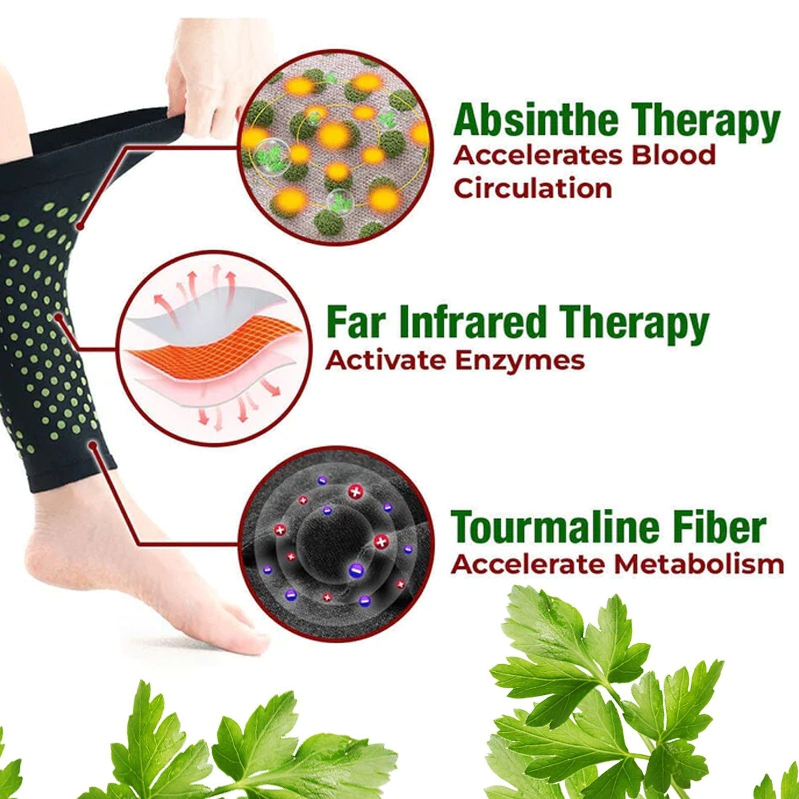 Hot Leg Sleeves for Lymphatic Relief, Blood Circulation, Venous Care, Warm Leg Cover ,1 pair