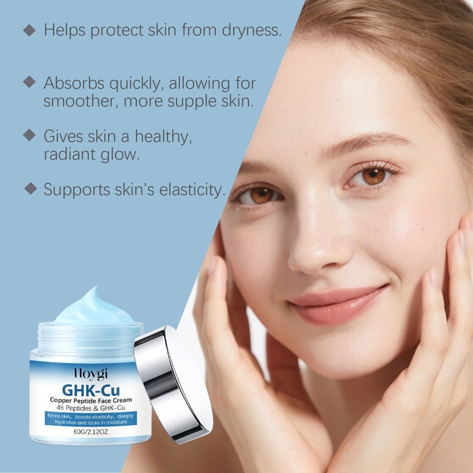 Hydrating Face Moisturizer Cream Lightweight Non-Greasy 60g