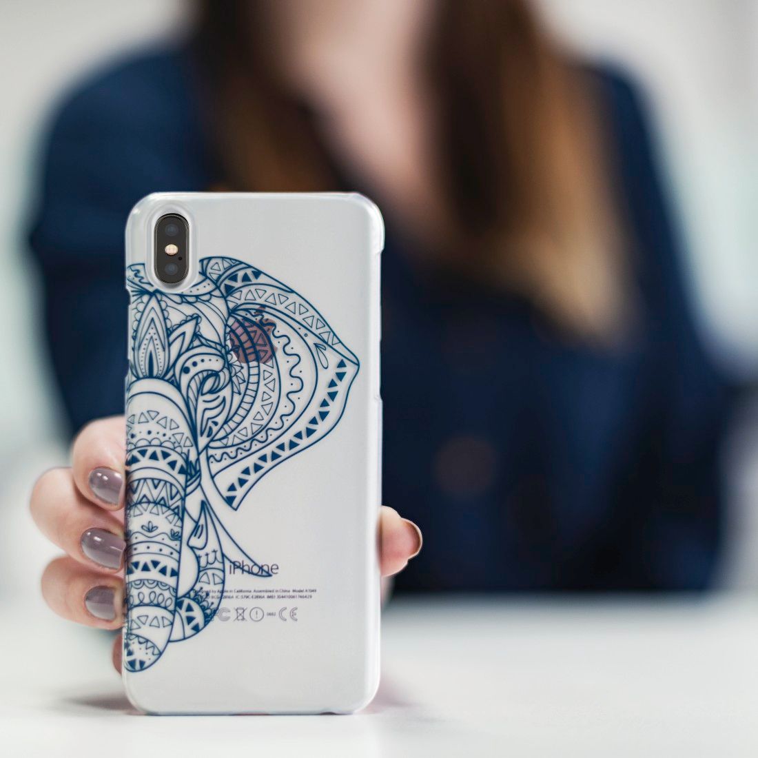 HAMA 181646 "Tantor" Cover for Apple iPhone X, transparent/blue