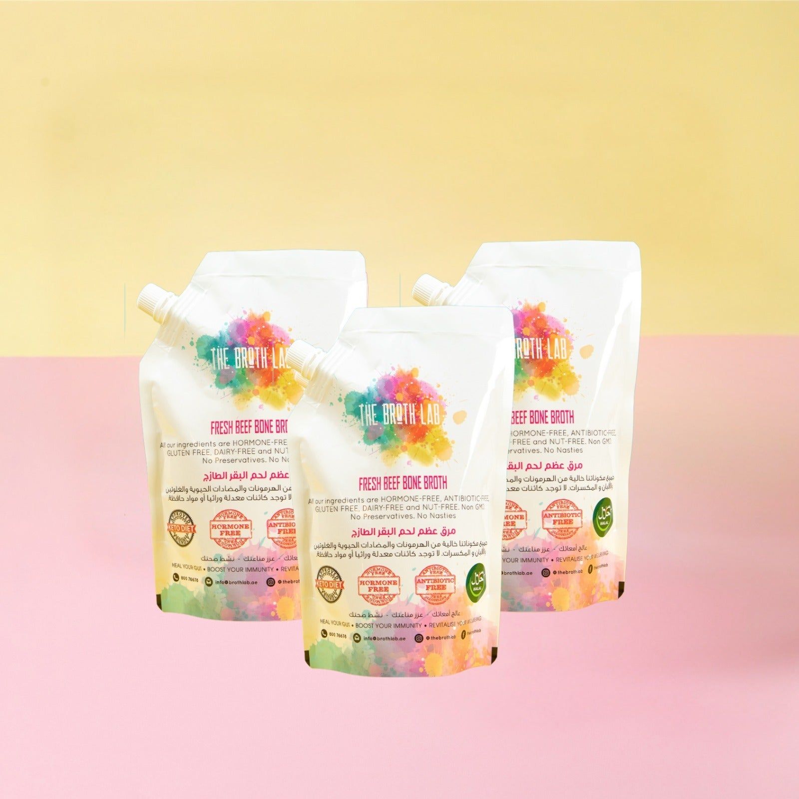 Fresh Beef Bone Broth - 500ml pack of 3