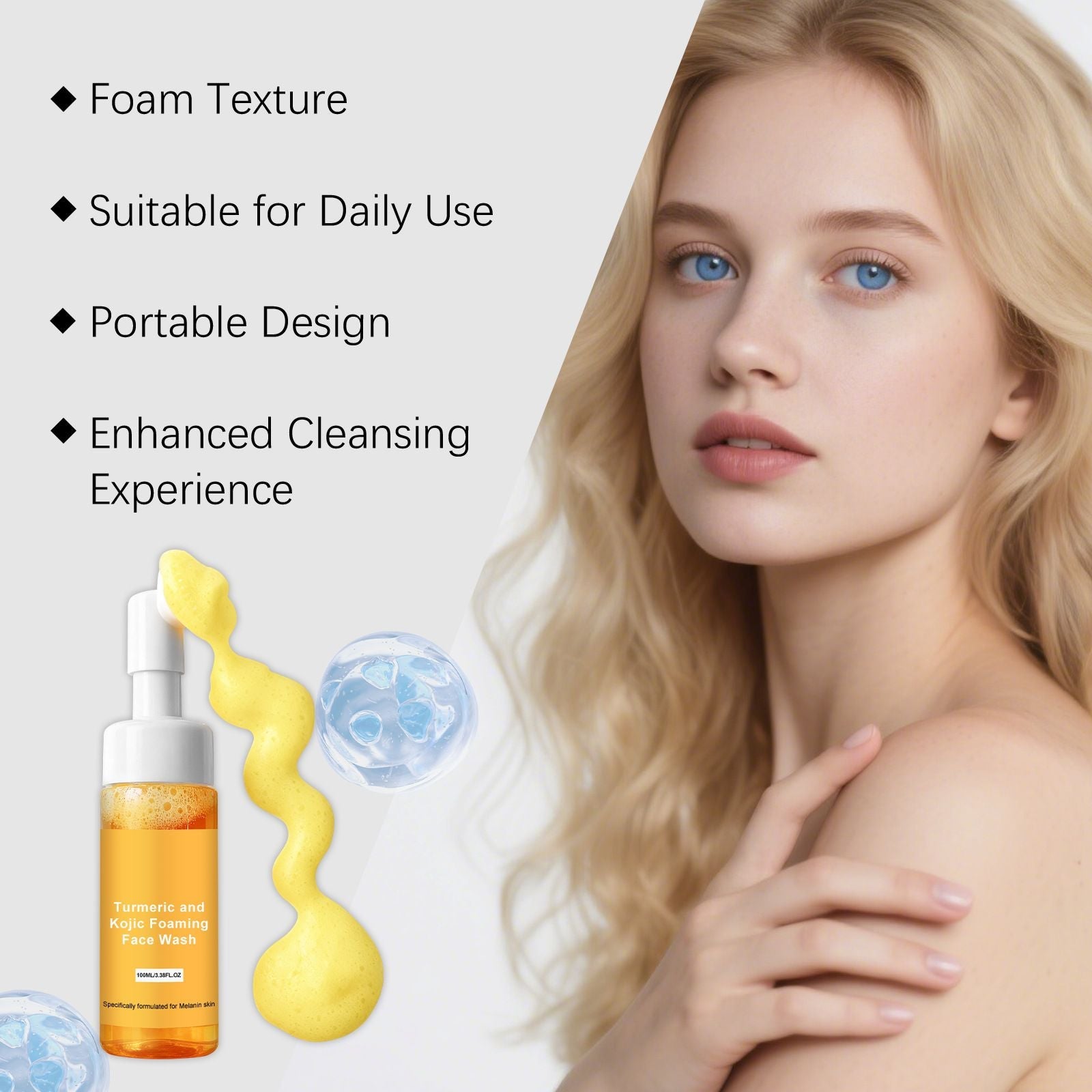 100ml Turmeric Foaming Cleanser with Oil Control and Deep Clean