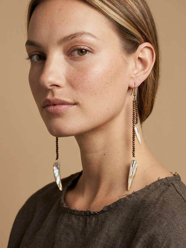 ZÉNA O Earrings mother of pearl and swarovski