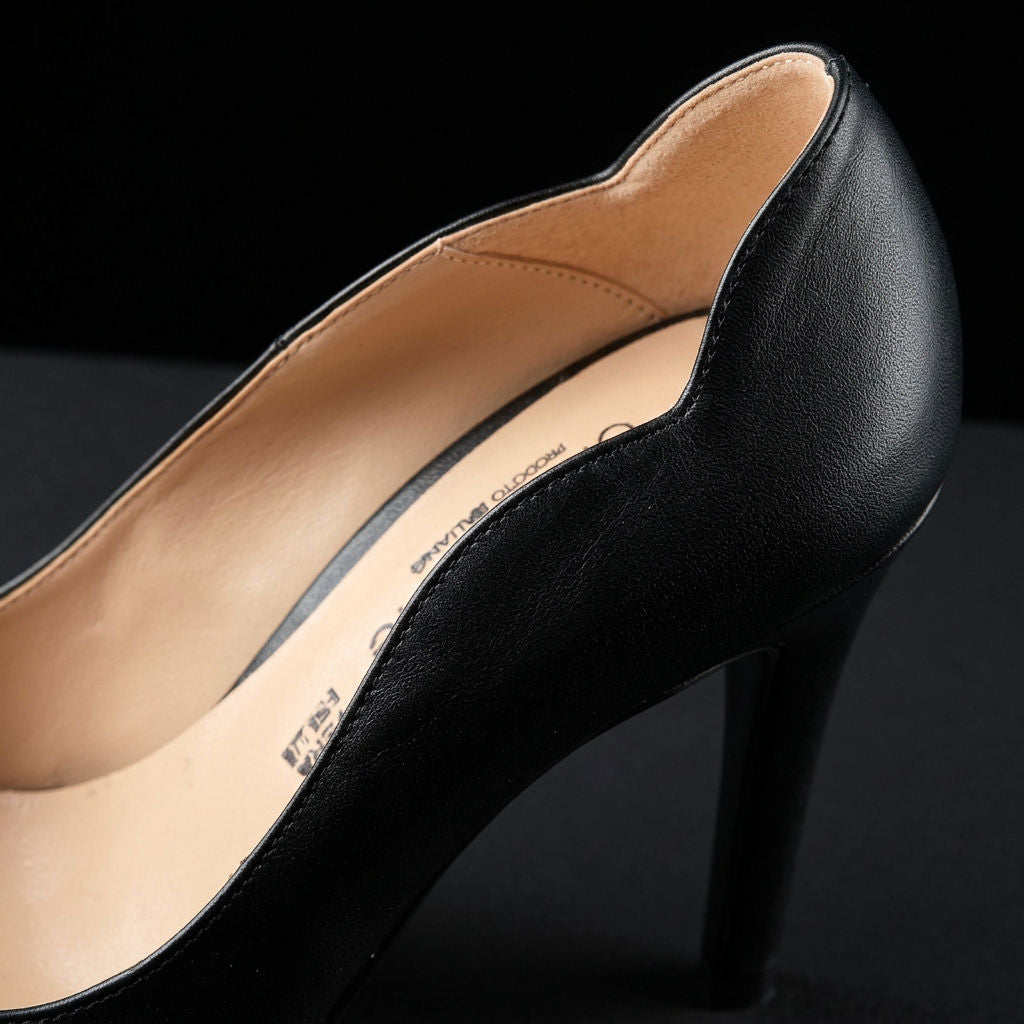 KOAN Onde Piane Black Curved-Topline Stiletto Pump
