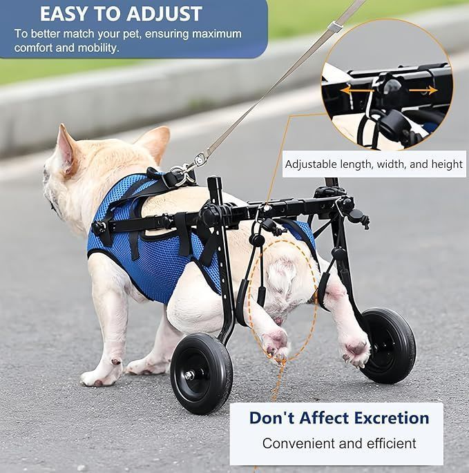 Dog Wheelchair Adjustable Pets Cart with Wheels for Back Legs