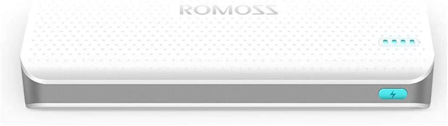 شاحن محمول ROMOSS SENSE15 بسعة 15000 مللي أمبير مع منفذين USB وكابل لهاتف Samsung Galaxy S8 - باللون الأبيض