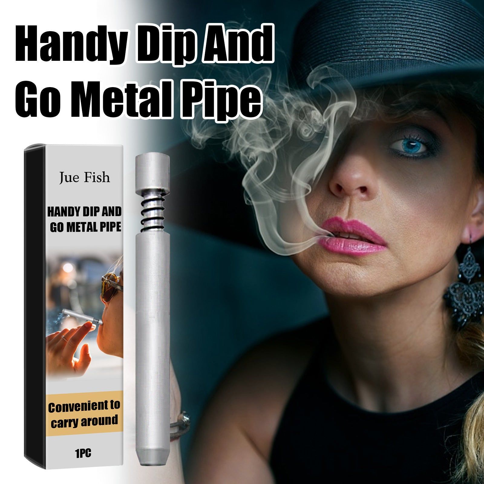 Portable Metal Smoking Pipe, Mini Creative Tobacco Pipe for Men, Easy to Use ,1pcs