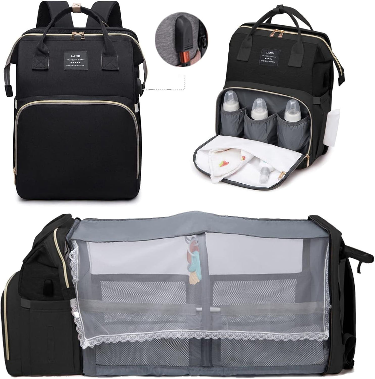 Diaper Bag Backpack Baby Diaper Bags Multifunctional Travel Diaper Waterproof Backpack