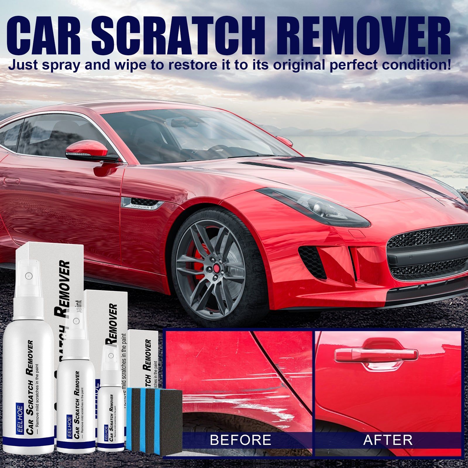 Car Scratch Repair Spray, Automotive Supplies, Quick Scratch Removal, Glossy Finish ,50ml