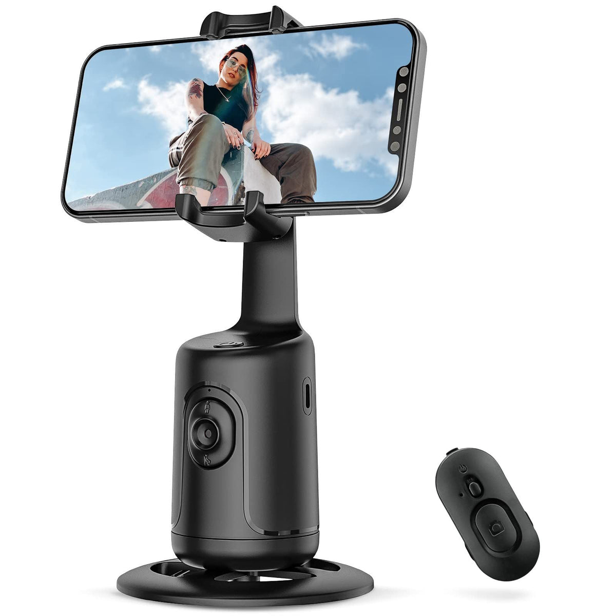 Auto Face Tracking Tripod 360 Degrees Rotation Phone Holder With Remote Control