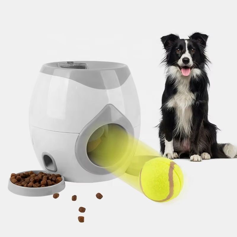 Dog Tennis Ball Food Reward Machine Food Treat Dispenser Dog Puzzle Toy