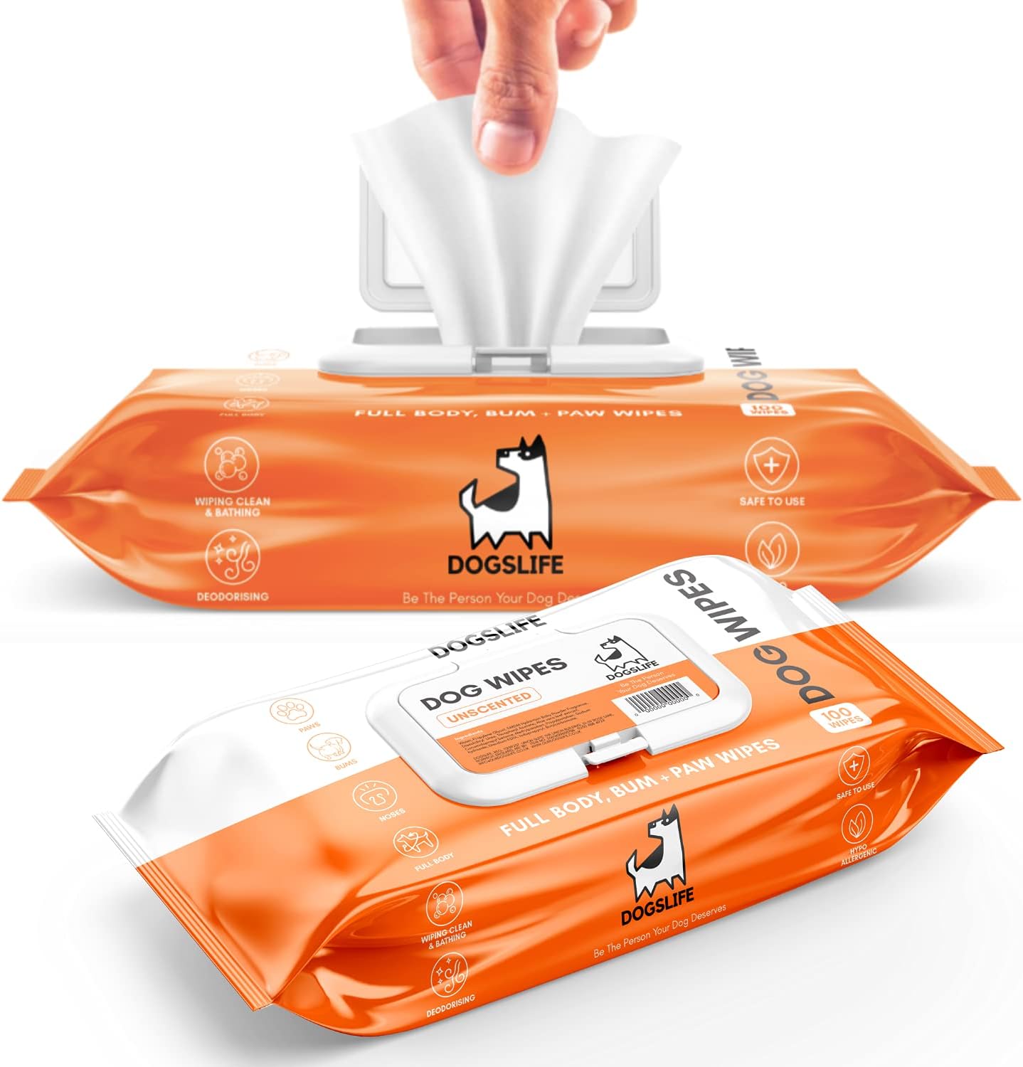 Unscented Grooming Dog Wipes - 100pcs