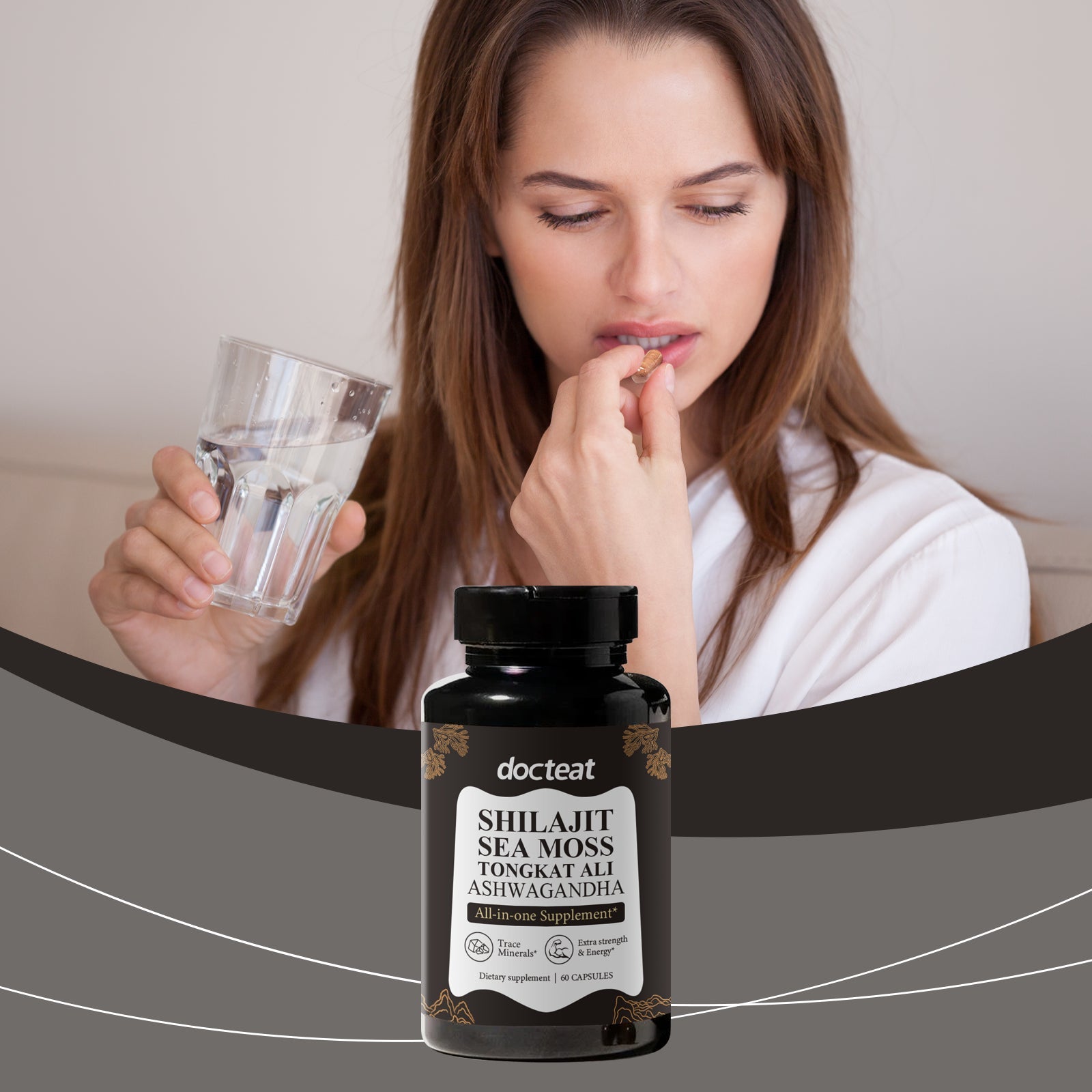 Boost Energy & Body Care, Natural Capsules for Vitality, Fatigue Relief ,60pcs