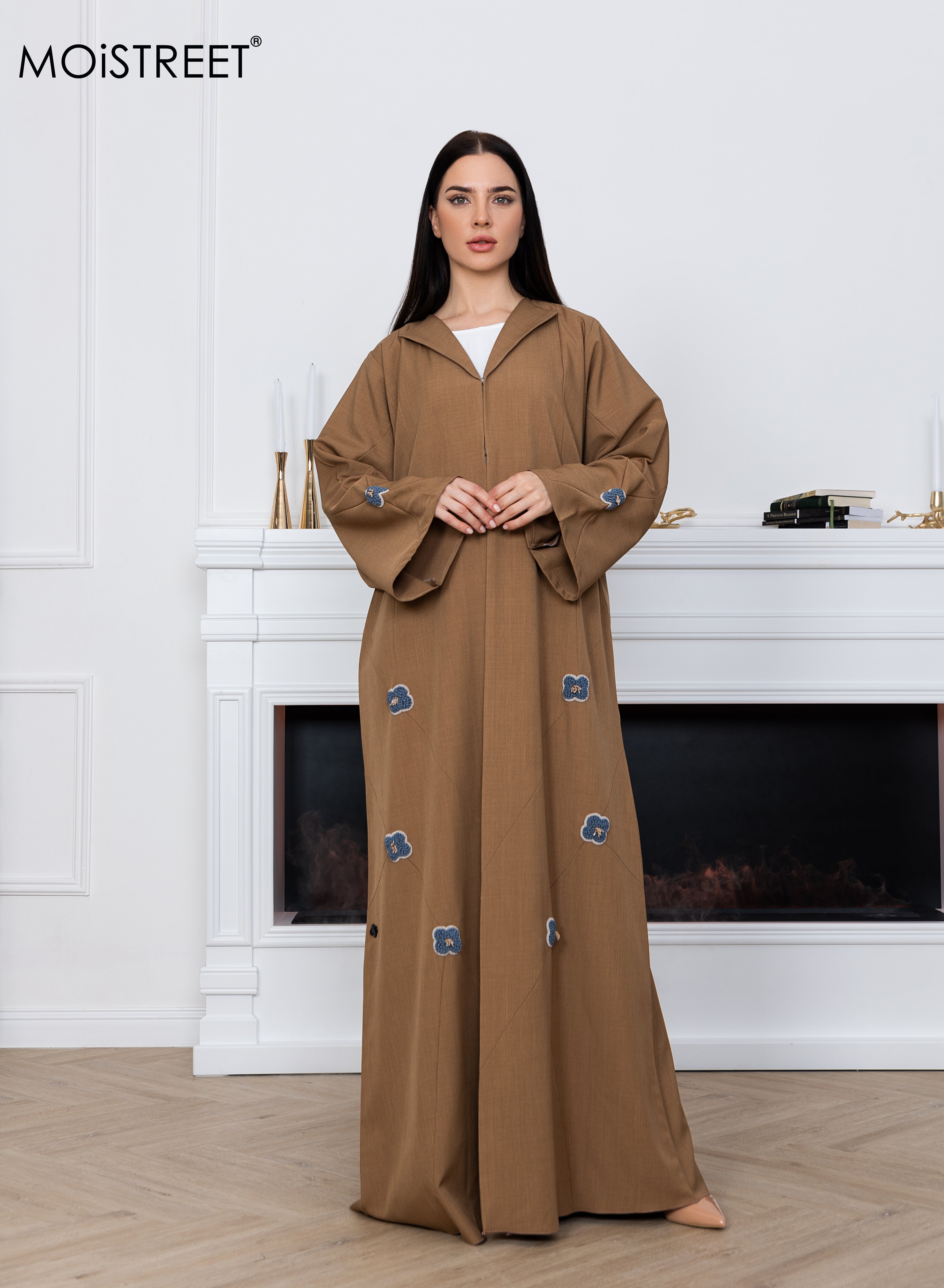 MOiSTREET Melange Embroidery Abaya