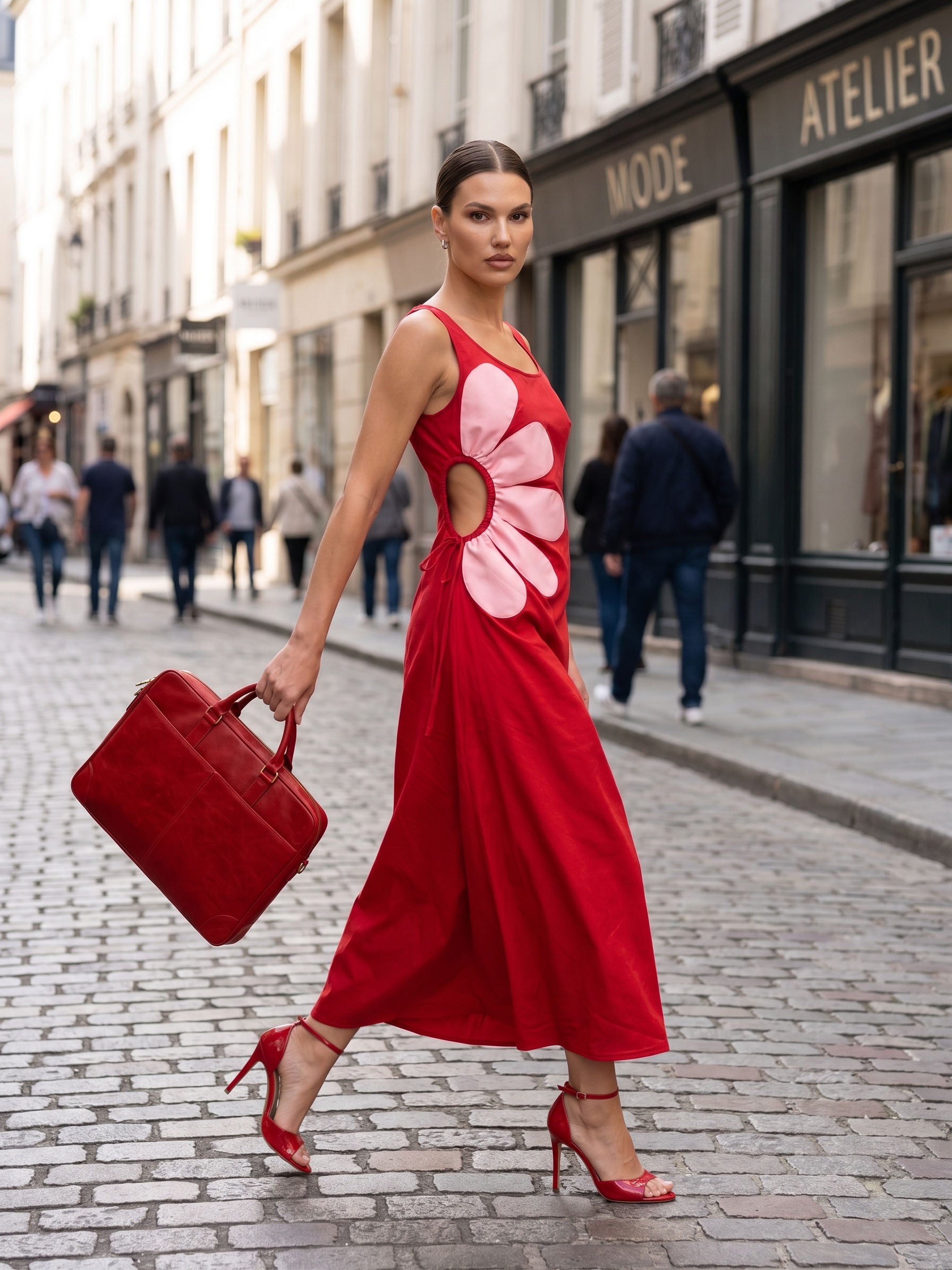 Tendresse Boutique Red Floral Sundress