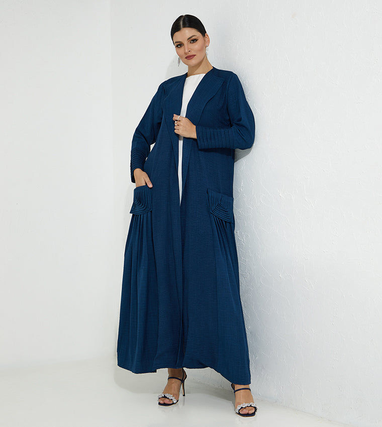 MOiSTREET Dark Blue Louise Crepe Pocket Abaya