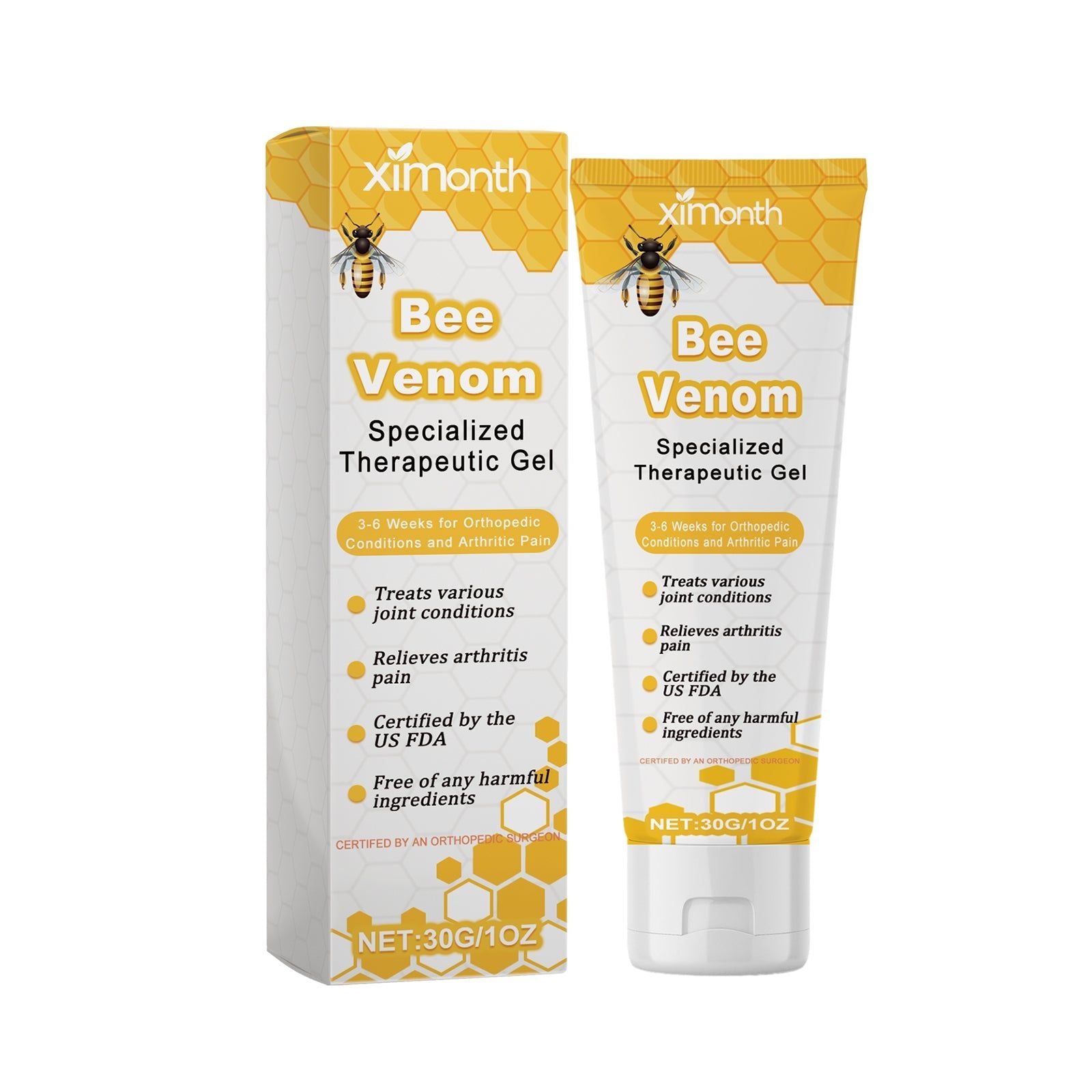Bee Venom Joint Care Gel, Natural Pain Relief for Neck, Shoulder, Wrist, and Muscle Discomfort ,30g