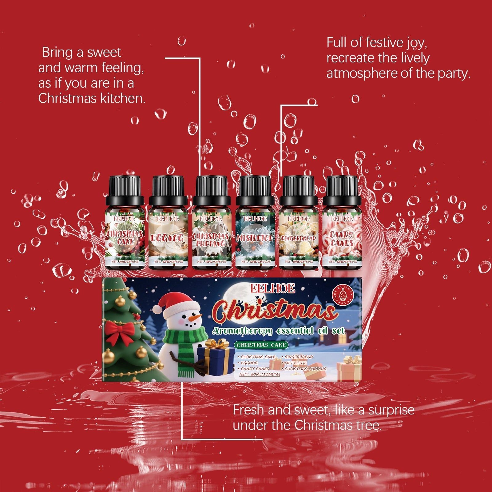Aromatherapy Series Christmas Essential Oil Set, Cozy Home Fragrance, Relaxing Aromatherapy ,60ml